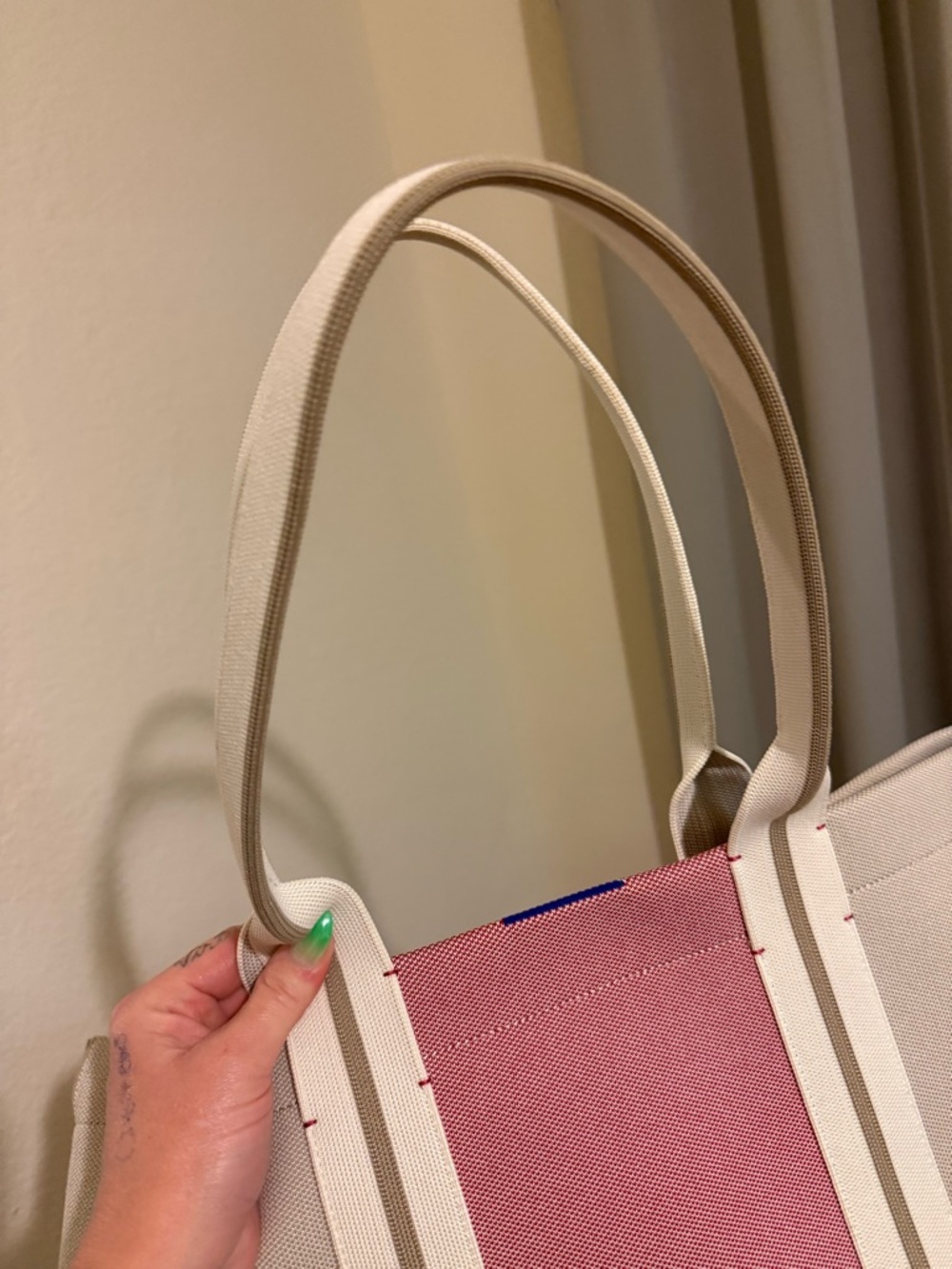 Rothy's Cream and Pink Tote Bag with Minimalist Design - Picture 7 of 7
